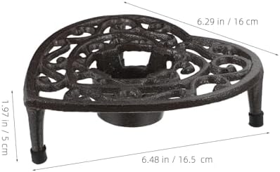 Teapot Warmer Stand with Tealight Holder Heart Shaped Cast Iron