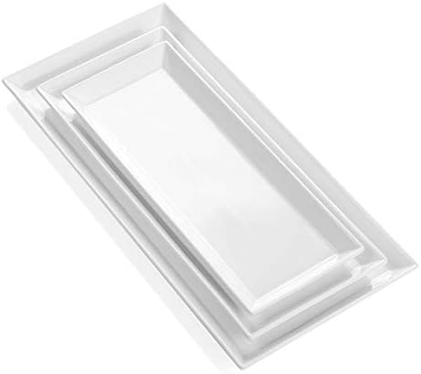 Sweese Serving Platter, 15.5/13.8/11.7 Inch Rectangle Porcelain