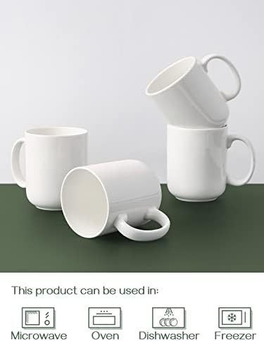 DOWAN Large Coffee Mug, 20 oz Ceramic White Coffee Mugs Set of 6