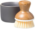 Full Circle Bubbly Palm Brush & Ceramic Soap Dispenser, Gray