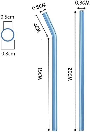JASHII Pink Reusable Straight Glass Straws, Set of 8 with Clean Brush