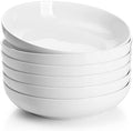 Sweese 22oz Porcelain Pasta Bowls Set of 6-7.6 Inch White Salad