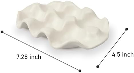 Ceramic 6-Cup Egg Tray and Holder, White