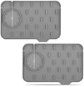 2PCS Silicone Faucet Splash Guard Mat, Sink Faucet Drip Catcher Tray
