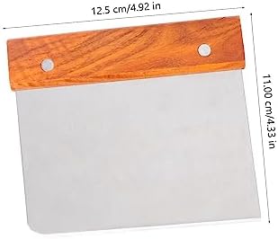 Stainless Steel Flour Powder Scraper with Wood Handle Dough Cutter