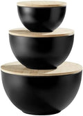 JOYMAY Salad Bowl with Lid, Mixing Bowl Salad Bowl Set, Natural Bamboo