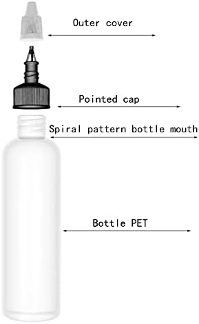3 Pcs 6oz Dispensing Bottles, Plastic Squeeze Bottles with Twist Top
