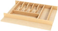 Clikuutory Natural Birch Wood Utensil Drawer Insert Organizer with 10