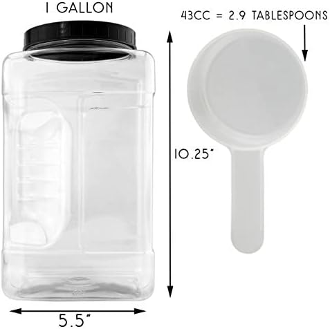 Cornucopia Brands Square Gallon Size Clear Plastic Canisters (2-Pack)