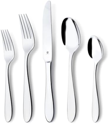 Danialli Modern Silverware Set, 18/10 Stainless Steel Flatware, Mirror