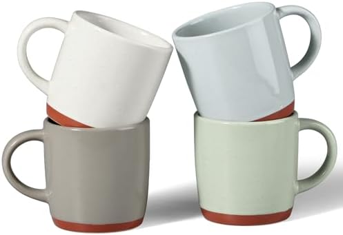 E-far Ceramic Coffee Mug Set of 4, 12oz Modern Coffee Cups, Multicolor
