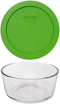 Pyrex 7201 (4-Cup) Glass Bowl with Lawn Green Lid - Made in USA
