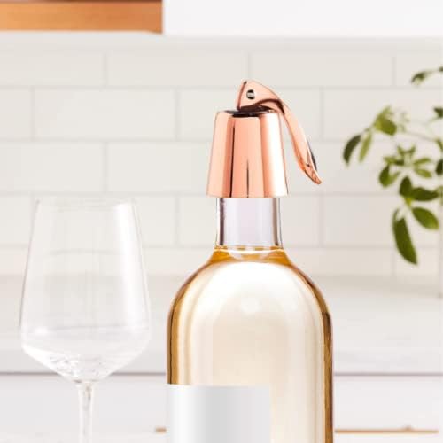 OGGI Bottle Stopper Set of 2 - Copper Plated Wine Topper Set - Stylish