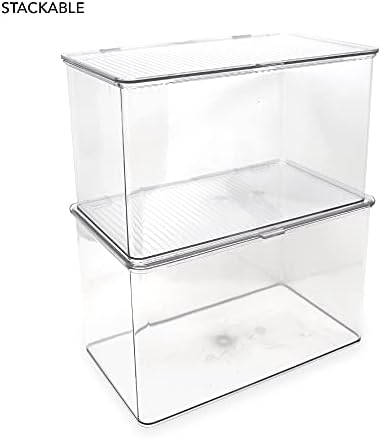 Isaac Jacobs Large Stackable Organizer Bin, 10.75” x 6.5” x 6.1”
