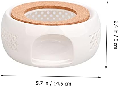Ceramic Teapot Warmer with Wood Base, Heating and Heat Preservation