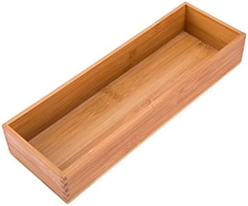 Bamboo Drawer Organizer Box, 12" x 4"