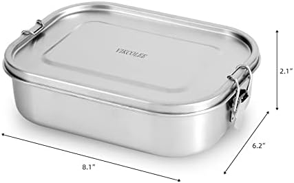 Stainless Steel 5-Compartment Bento Lunch Box, 1400ML