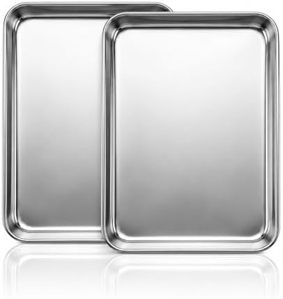 Stainless Steel Baking Sheet, 17.5" x 13" Cookie Sheet Set, 2-Pack