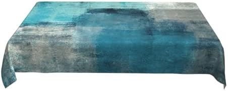 Teal and Grey Table Cloth Turquoise Tablecloth Rectangle Washable
