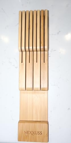 Nexxuss Bamboo Kitchen Drawer Organizer, Expandable Utensil Organizer