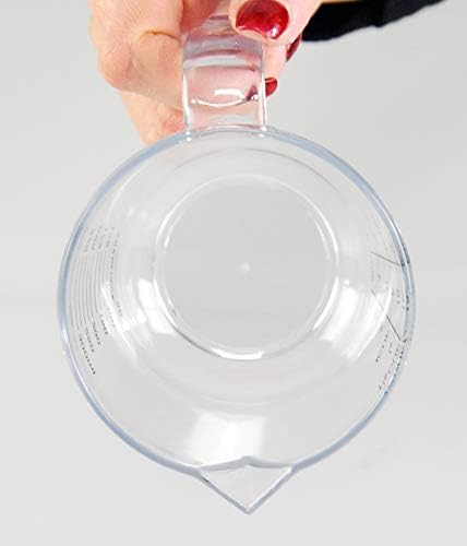 HOME-X Big Number Clear Plastic Measuring Cup with Handle and Pour