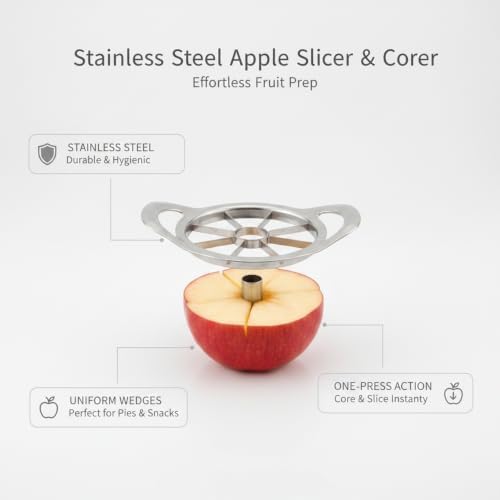 Stainless Steel Apple Slicer and Corer, Fruit Cutter for Uniform