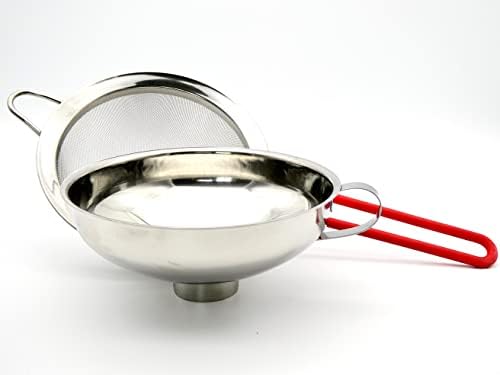 ICO Stainless Steel Canning Funnel and Sieve Set for Mason Jars &