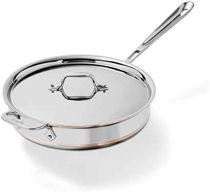 All-Clad Copper Core Stainless 4 Qt Sauté Pan with Lid, Made in the