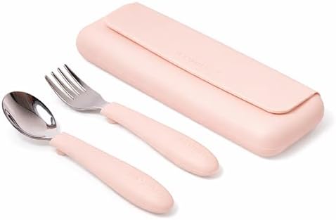 ASOMIC 316 Stainless Steel Toddler Utensils with Travel Case, Blush
