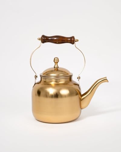Gold Stainless Steel Whistling Tea Kettle, 1.5L
