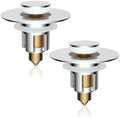 2-Pack Universal Metal Bathroom Sink Stopper Strainer, Hair Catcher