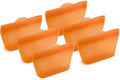 Home Logic Reusable Snack Bags - Set of 6 Firecracker Orange Silicone