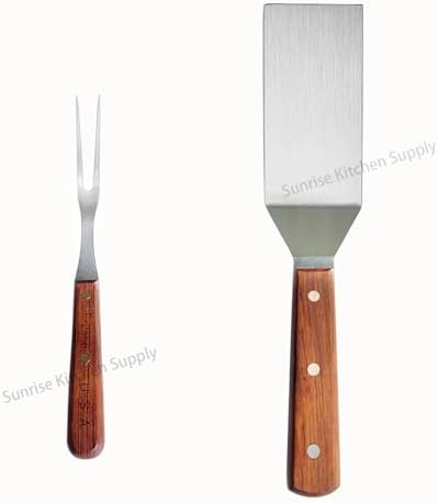 SUNRISE Stainless Steel Turner Spatula and Meat Fork Set