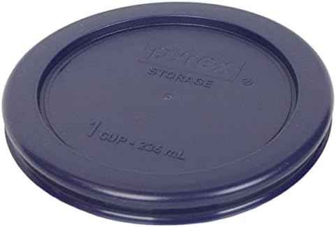 Pyrex 7202 1-Cup Glass Bowl with Dark Blue Lid, 4 Pack