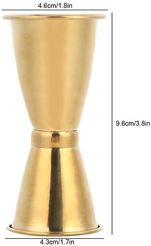 Fdit Cocktail Jigger, 2Pcs Gold Stainless Steel Double Head Cup ((gold