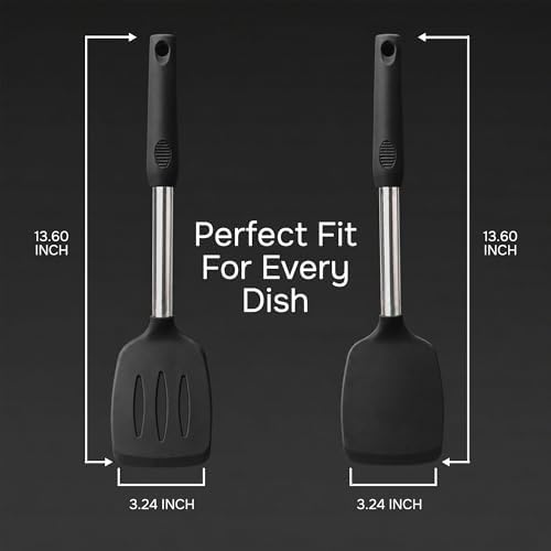Silicone Spatula Set (2-Pc) - 600°F Heat Resistant, BPA-Free