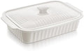 Large Ceramic Baking Dish with Lid, 5.5 Quart