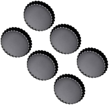 6 Pack Small Mold Set Fluted Baking Pans Removable Bottom Tart Pans
