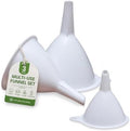 JZ Plastic Funnel Set, 3 Round Kitchen Funnels for Filling Bottles