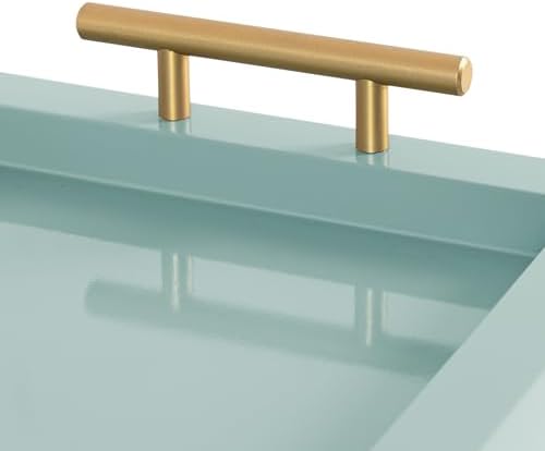 Kate and Laurel Halsey Rectangle Decorative Narrow Tray with Gold