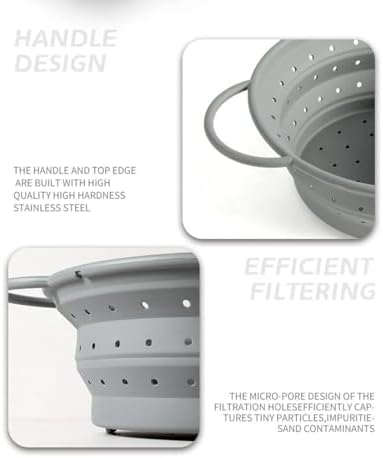 Silicone Collapsible Colander Set, 2PCS, GGCLOUD 8.4 inch Food