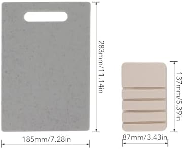 4Pcs Plastic Cutting Board Set with Storage Rack, Chopping Boards for