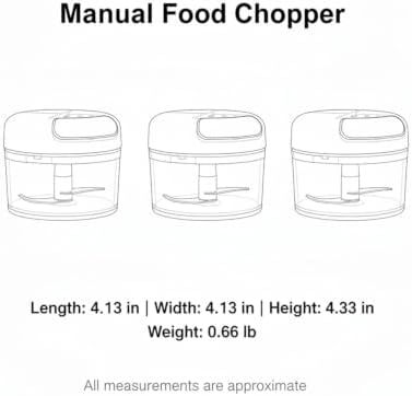 Quick Prep Manual Food Chopper, Compact Pull-String Garlic Mincer with