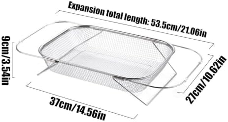 Expandable Over Sink Colander 304 Stainless Steel Fine Mesh Strainer