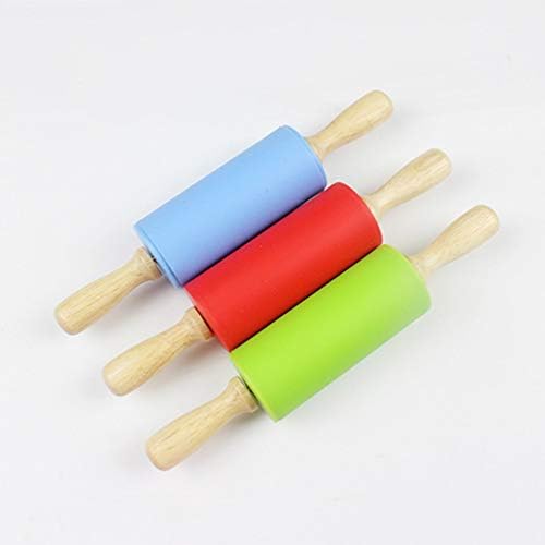 Mini Pin Rolling for Silicone with Wooden Handle Dough Baking