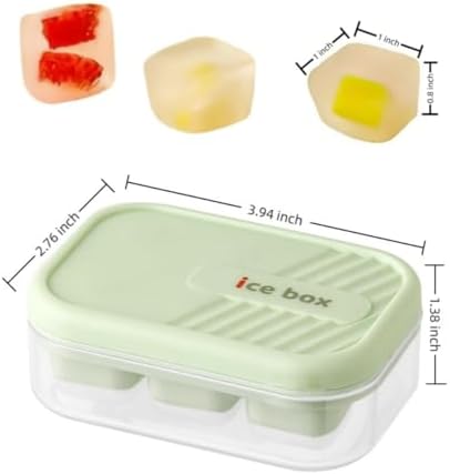 3-pack mini ice cube tray with lid and bin - 6-cubes each,easy remove