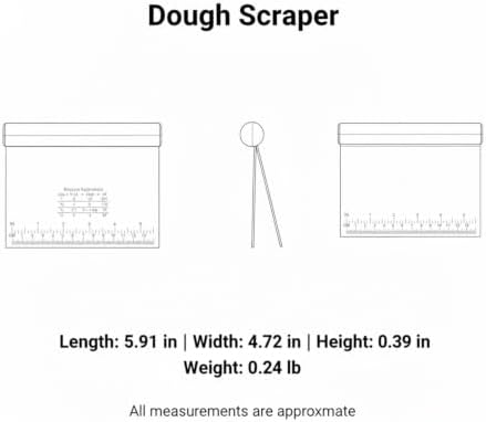 Bench Prep Essential: Stainless Steel Dough Scraper with Measurement