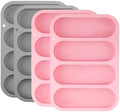 4 Pack 6 Inch Hot Dog Bun Pan, Silicone Hotdog Bun Mold, Roll Baking