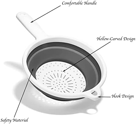 Collapsible Kitchen Strainer with Handle - Silicone Colander