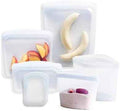 Stasher Premium Reusable Silicone Food Storage Bags, 6-Pack, Clear
